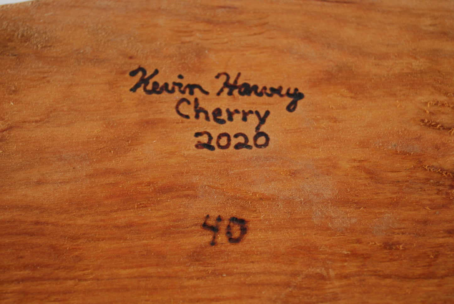 Carved Cherry Bowl with Handles