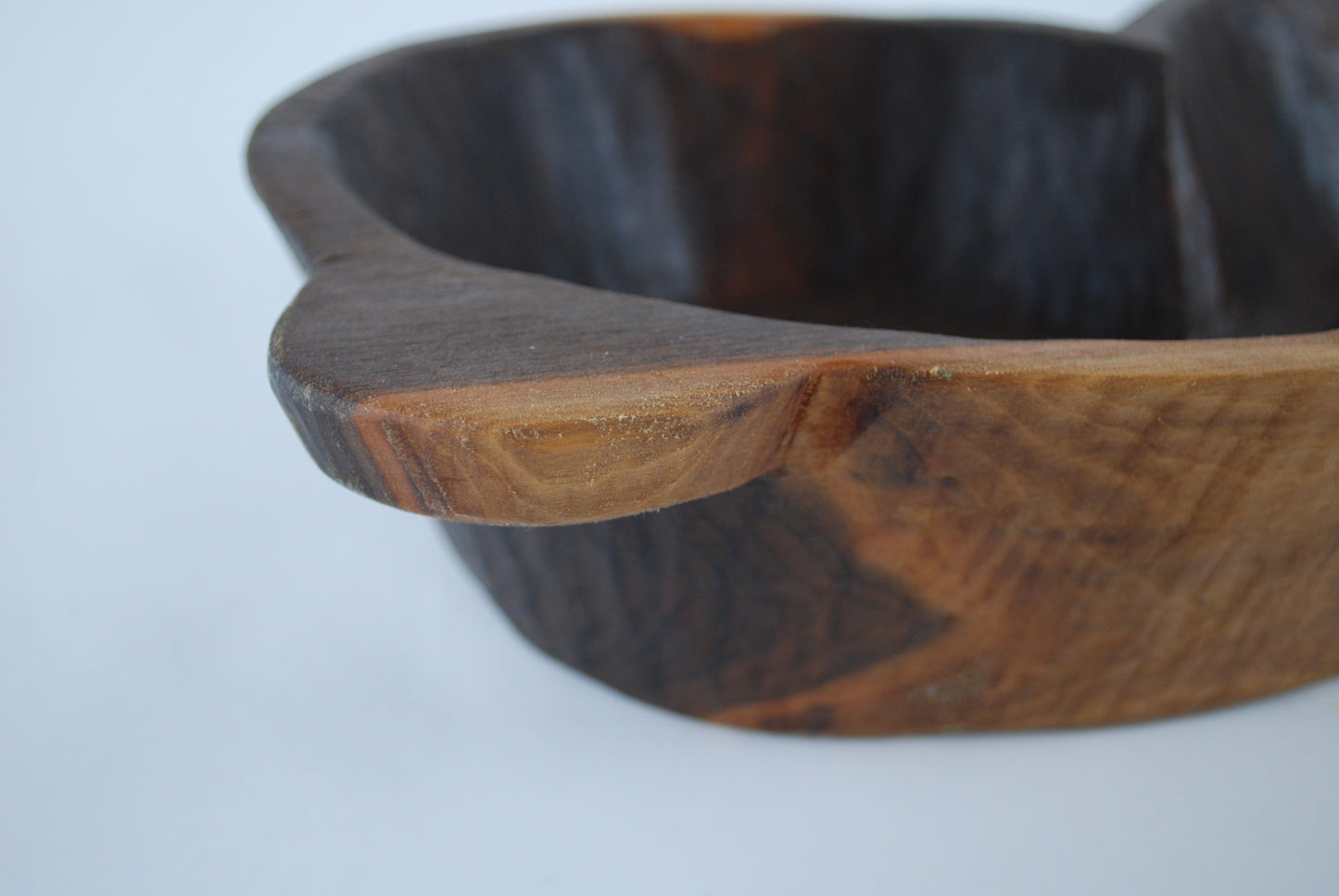 Carved Walnut Double Bowl